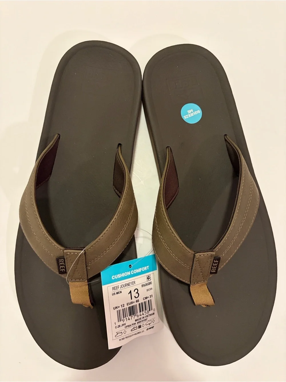 Reef Journeyer Brown Men's FlipFlop Waterproof Non-Slip Thong Sandals size 13